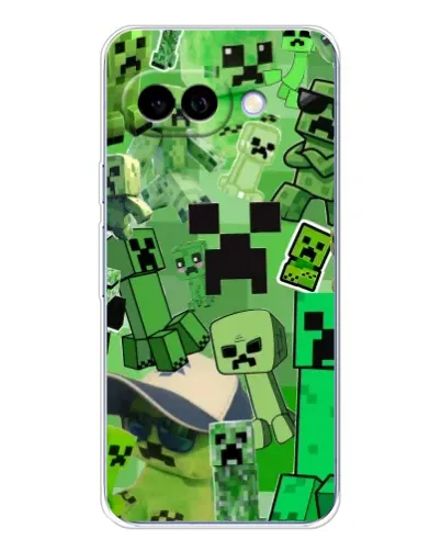 Чехол для Google Pixel 9A с картинкой «Криперы Minecraft»