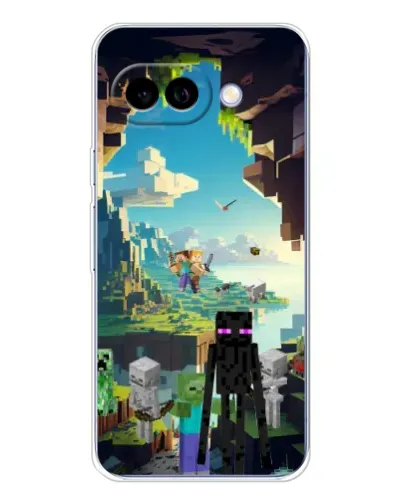 Чехол для Google Pixel 9A с картинкой «Эндермен в лесу»