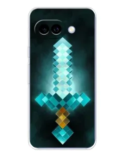 Чехол для Google Pixel 9A с картинкой «Алмазный меч неон»