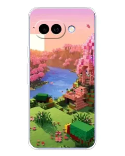 Чехол для Google Pixel 9A с картинкой «Розовое дерево Minecraft»