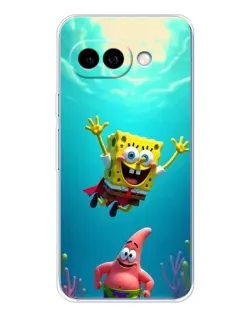 Чехол для Google Pixel 9A с картинкой «Спанч Боб под водой»