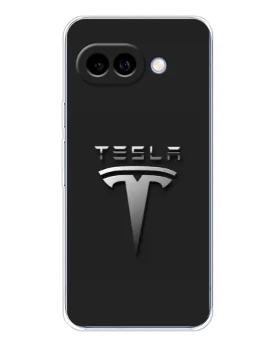 Чехол для Google Pixel 9A с картинкой «Стальной логотип Tesla»