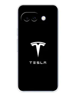 Чехол для Google Pixel 9A с картинкой «Tesla White Logo»