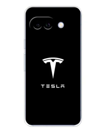 Чехол для Google Pixel 9A с картинкой «Tesla White Logo»