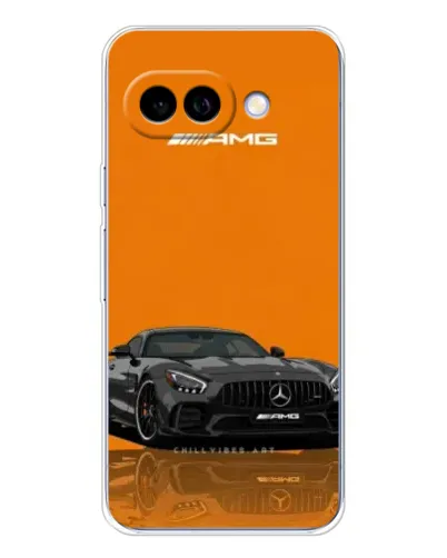 Чехол для Google Pixel 9A с картинкой «Оранжевый Mercedes AMG»