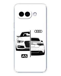 Чехол для Google Pixel 9A с картинкой «Audi — контрастный дизайн»