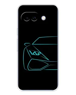Чохол для Google Pixel 9A з картинкою «Блакитний силует Lamborghini»