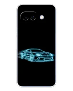 Чохол для Google Pixel 9A з картинкою «Неоновий контур Lamborghini»