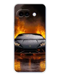 Чохол для Google Pixel 9A з картинкою «Lamborghini у вогні»