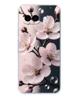 Чехол для Google Pixel 9A с картинкой «Нежная сакура и капли»