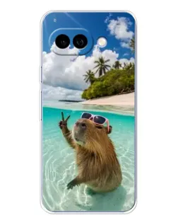 Чохол для Google Pixel 9A з картинкою «Капібара на морі»
