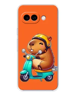 Чохол для Google Pixel 9A з картинкою «Капібара на скутері»