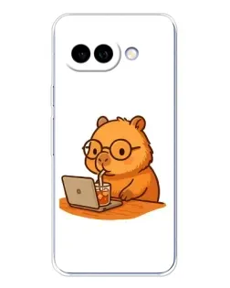 Чохол для Google Pixel 9A з картинкою «Капібара з ноутбуком»