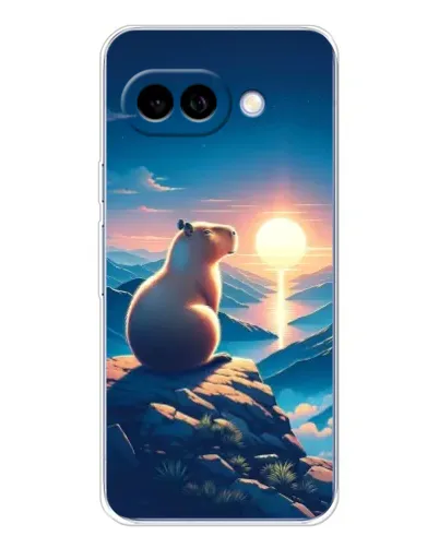 Чохол для Google Pixel 9A з картинкою «Захід сонця з капібарою»