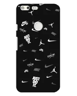 Чехол для Google Pixel XL с картинкой «Nike Black Pattern»