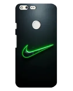 Чехол для Google Pixel XL с картинкой «Неоновый контур Nike»