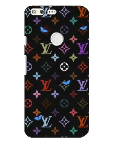 Чехол для Google Pixel XL с картинкой «Цветная монограмма LV»