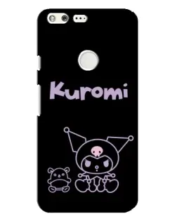 Чехол для Google Pixel XL с картинкой «Kuromi — черный минимализм»