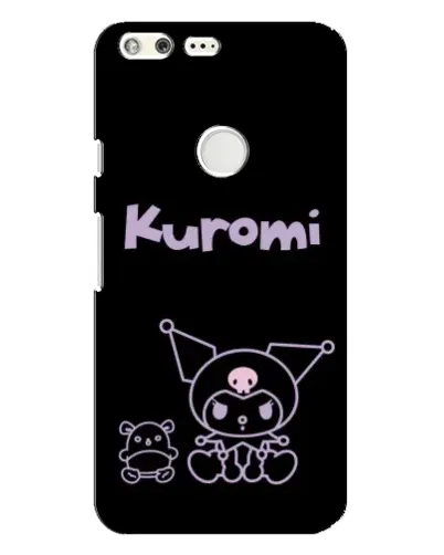 Чехол для Google Pixel XL с картинкой «Kuromi — черный минимализм»