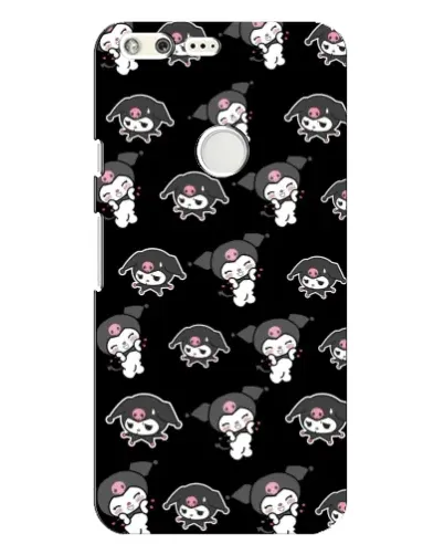 Чехол для Google Pixel XL с картинкой «Черный паттерн Kuromi»