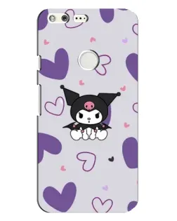 Чехол для Google Pixel XL с картинкой «Kuromi и лавандовые сердца»