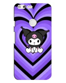 Чехол для Google Pixel XL с картинкой «Kuromi и фиолетовые сердца»