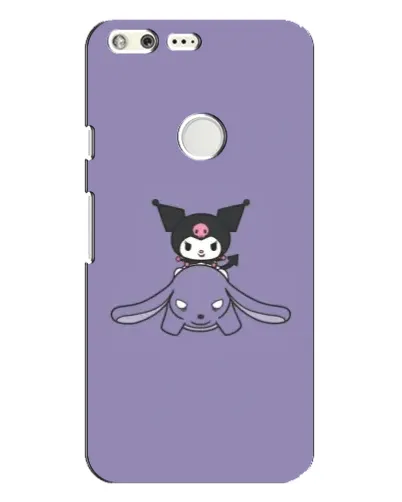 Чехол для Google Pixel XL с картинкой «Kuromi на лиловом фоне»