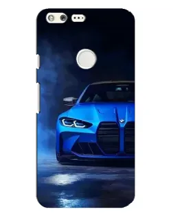 Чехол для Google Pixel XL с картинкой «Голубая BMW M4»