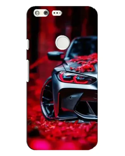 Чехол для Google Pixel XL с картинкой «Спортивная BMW и цветы»