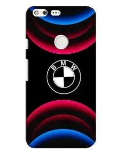 Чехол для Google Pixel XL с картинкой «Логотип BMW и неоновые дуги»