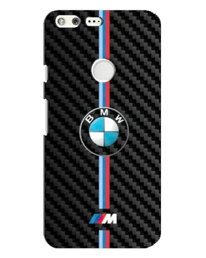 Чехол для Google Pixel XL с картинкой «Эмблема BMW и карбон»