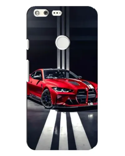 Чехол для Google Pixel XL с картинкой «Красная BMW на дороге»