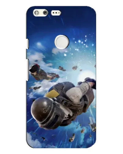 Чехол для Google Pixel XL с картинкой «Десант PUBG — прыжок»