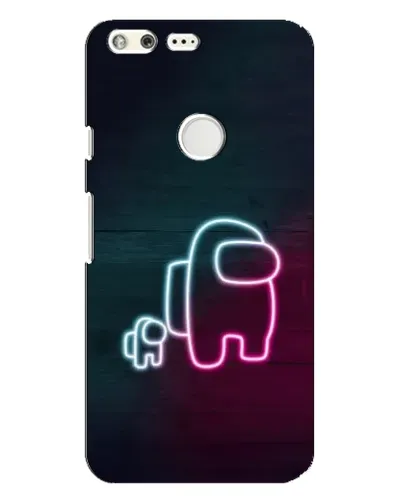 Чехол для Google Pixel XL с картинкой «Among Us неон-арт»