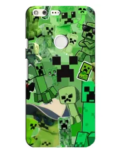 Чехол для Google Pixel XL с картинкой «Криперы Minecraft»