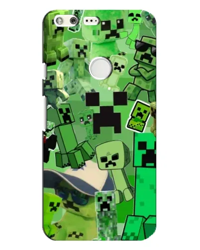 Чехол для Google Pixel XL с картинкой «Криперы Minecraft»