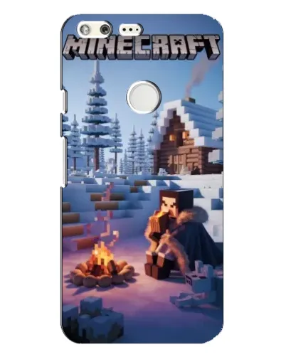 Чехол для Google Pixel XL с картинкой «Зимний Minecraft»