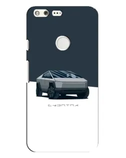 Чехол для Google Pixel XL с картинкой «Серебристый Cybertruck Tesla»
