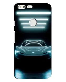 Чехол для Google Pixel XL с картинкой «Tesla в неоне»