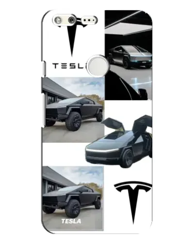 Чехол для Google Pixel XL с картинкой «Коллаж Cybertruck Tesla»