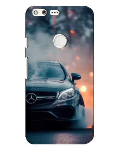 Чехол для Google Pixel XL с картинкой «Mercedes — ночной город»