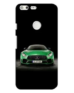 Чехол для Google Pixel XL с картинкой «Mercedes — неоновый лого»