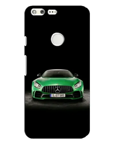 Чехол для Google Pixel XL с картинкой «Mercedes — неоновый лого»