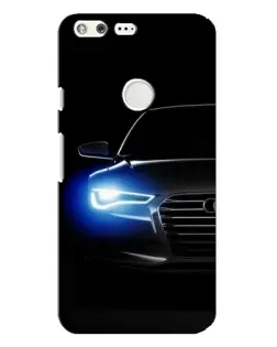 Чехол для Google Pixel XL с картинкой «Неоновый взгляд Audi»