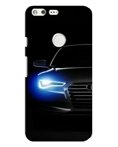 Чехол для Google Pixel XL с картинкой «Неоновый взгляд Audi»