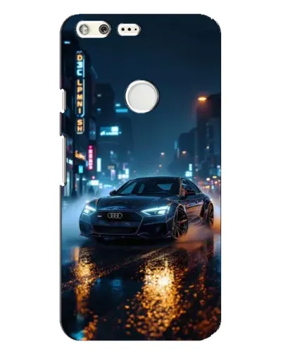 Чехол для Google Pixel XL с картинкой «Ночной город и Audi»