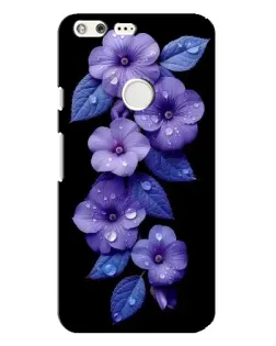 Чехол для Google Pixel XL с картинкой «Фиолетовые цветы с росою»