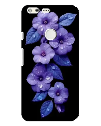 Чехол для Google Pixel XL с картинкой «Фиолетовые цветы с росою»