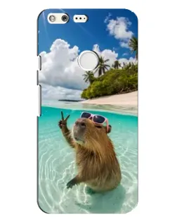 Чехол для Google Pixel XL с картинкой «Капибара на море»