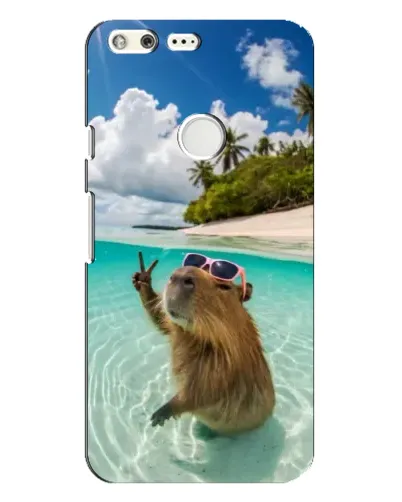 Чехол для Google Pixel XL с картинкой «Капибара на море»